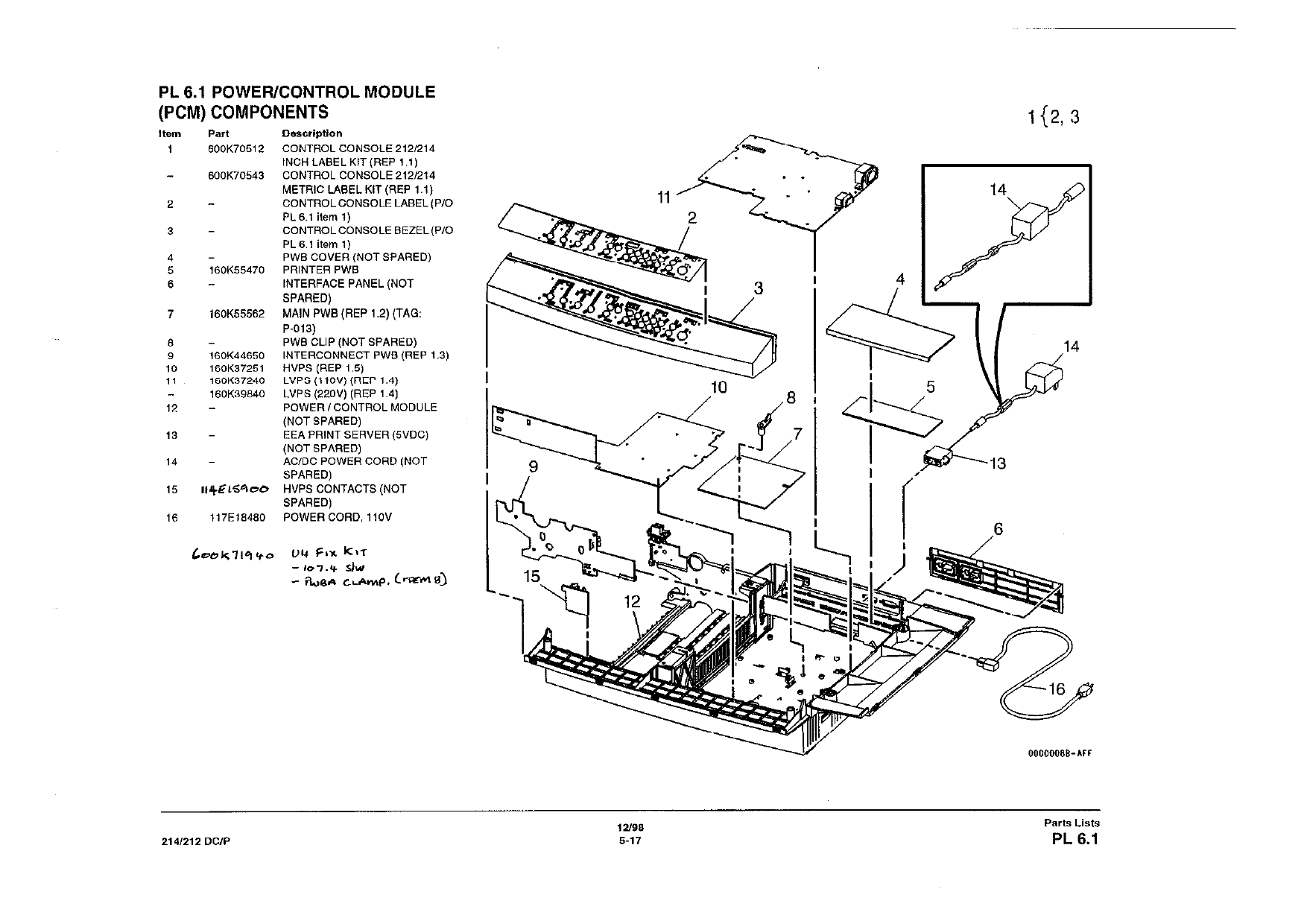 Xerox Copier 212 214 Parts List and Service Manual-5